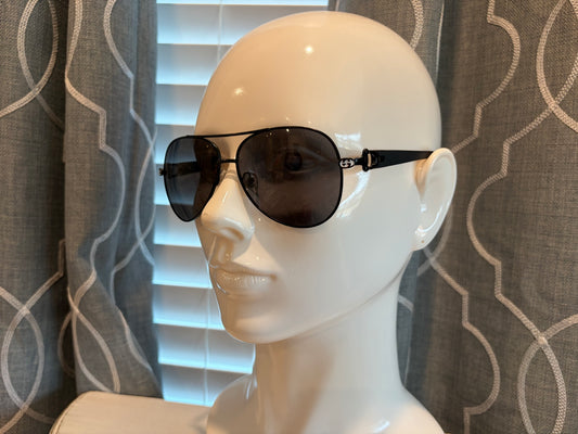 Luxury Sunglasses- Men’s/Unisex- GG Black Aviator and White Design