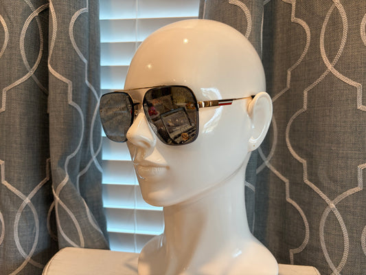 Luxury Sunglasses- Men’s/Unisex- GG Mono Lens and Black, Red, White