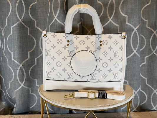Mirror Bags- Lulu White Mono Tote