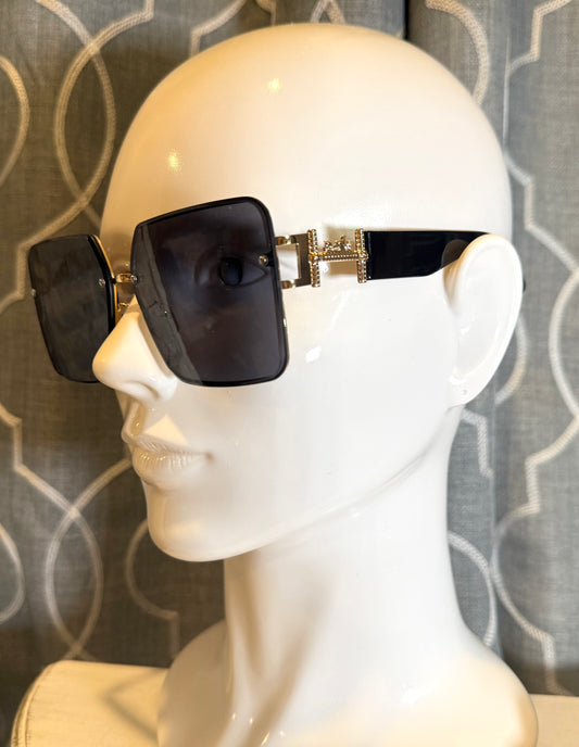 Luxury Sunglasses- Box 7- H Black and Gold