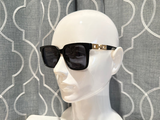 Luxury Sunglasses- Lulu Black and Gold Link