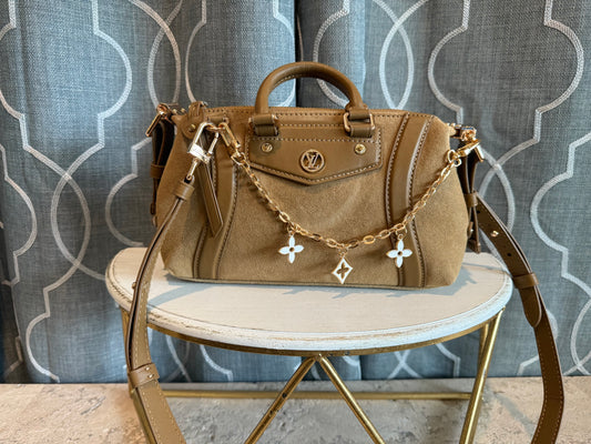 Mirror Bags- Lulu Biker Suede Taupe/Brown PM