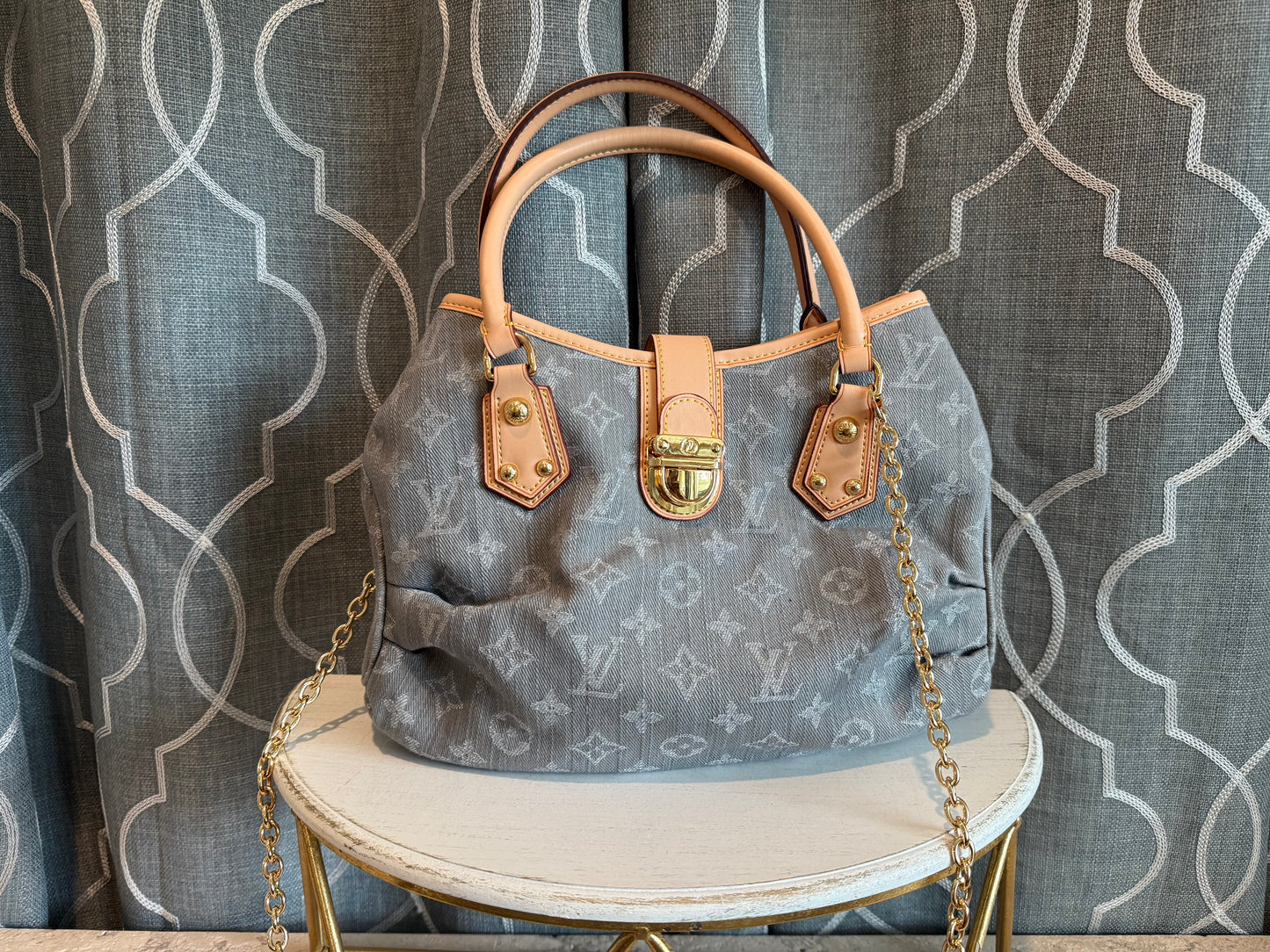 Mirror Bags- Lulu Light Wash Denim Satchel Bag