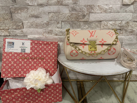Mirror Pink and Cream Lulu Bag- with box