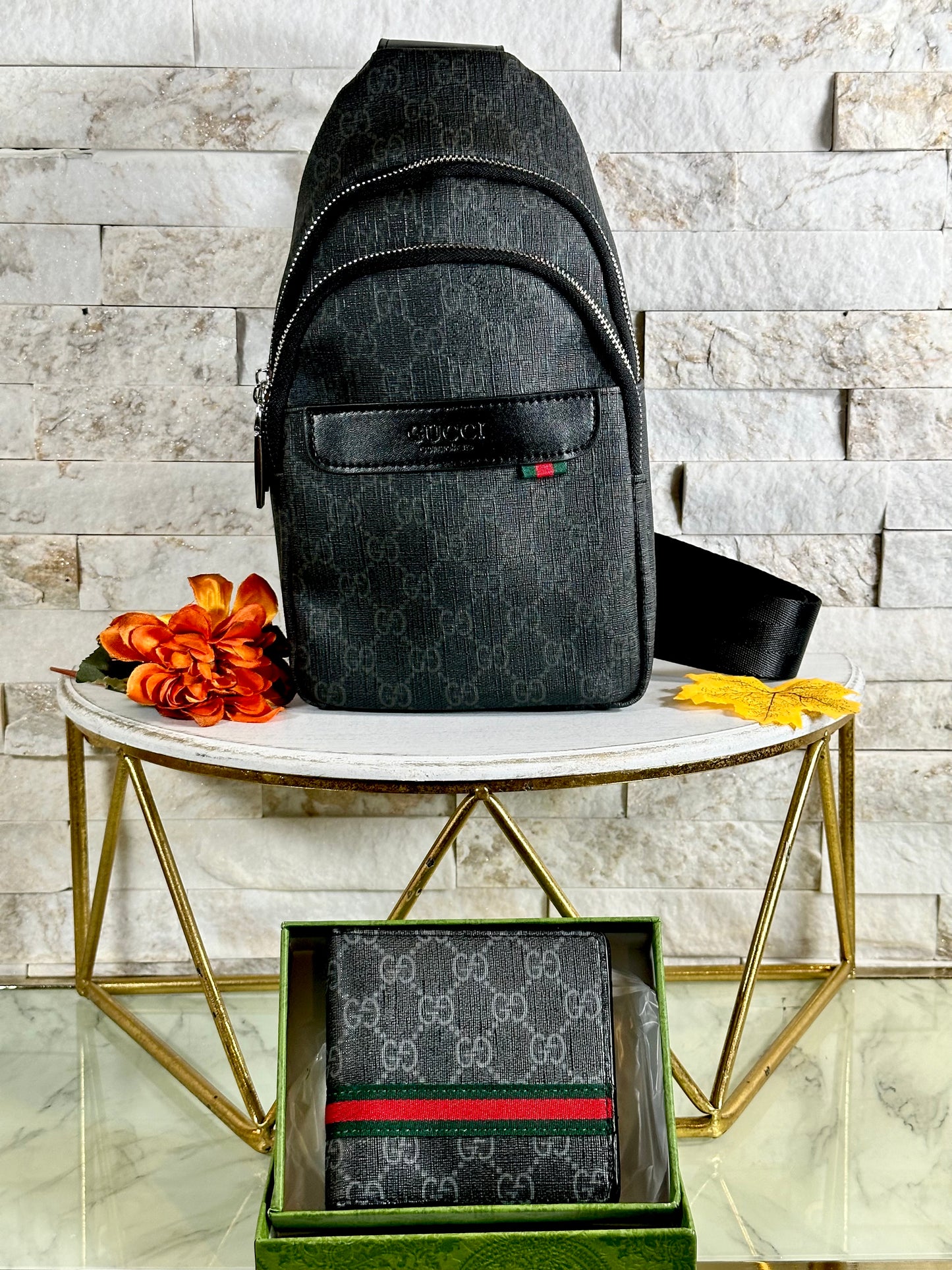 Fall New Arrivals- Mirror Bag- Unisex Black GG Set