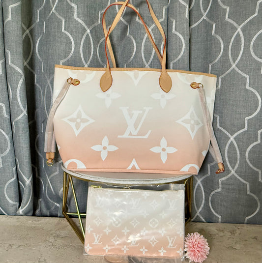 Mirror Bags- Lulu Neverful by the Pool, cream and peach