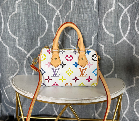 Mirror Bags- Lulu Multi-Color White Nano Speedy