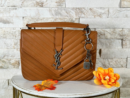 Fall New Arrivals- Mirror Bags- YS Caramel Chevon Design Bag