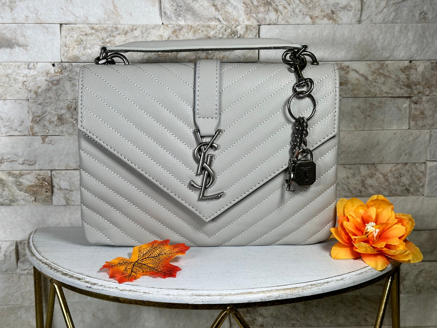Fall New Arrivals- Mirror Bags- YS Grey Chevon Design