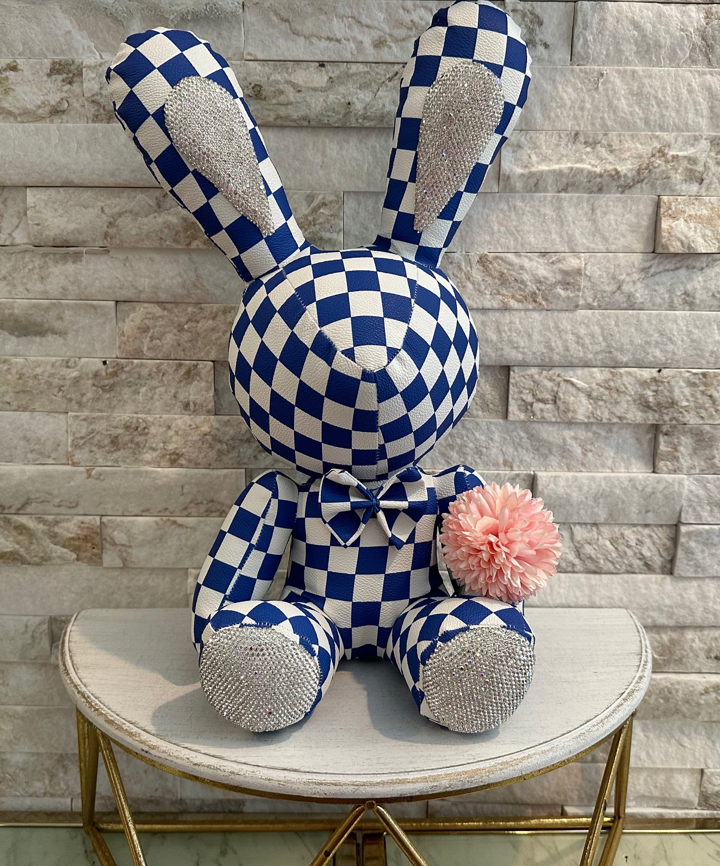 Luxury Bunny- Blue and White Checkered