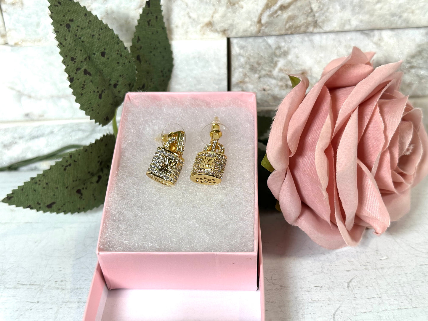 Earrings- Gold Lock