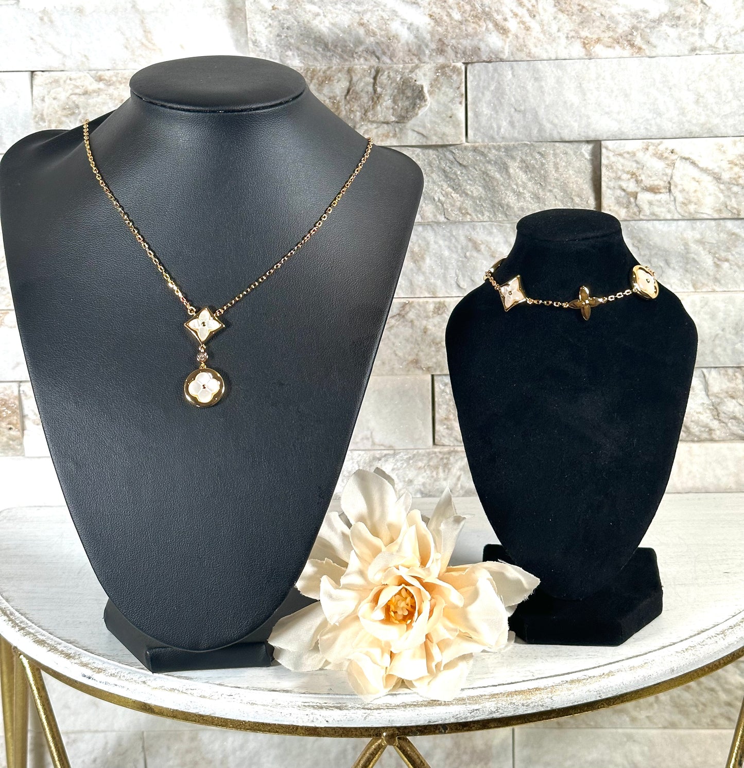 Jewelry Set- Lulu White and Gold