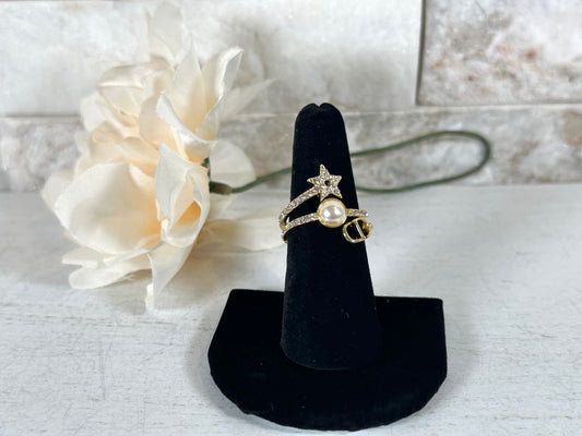 Ring- CD Star and Pearl- Adjustable