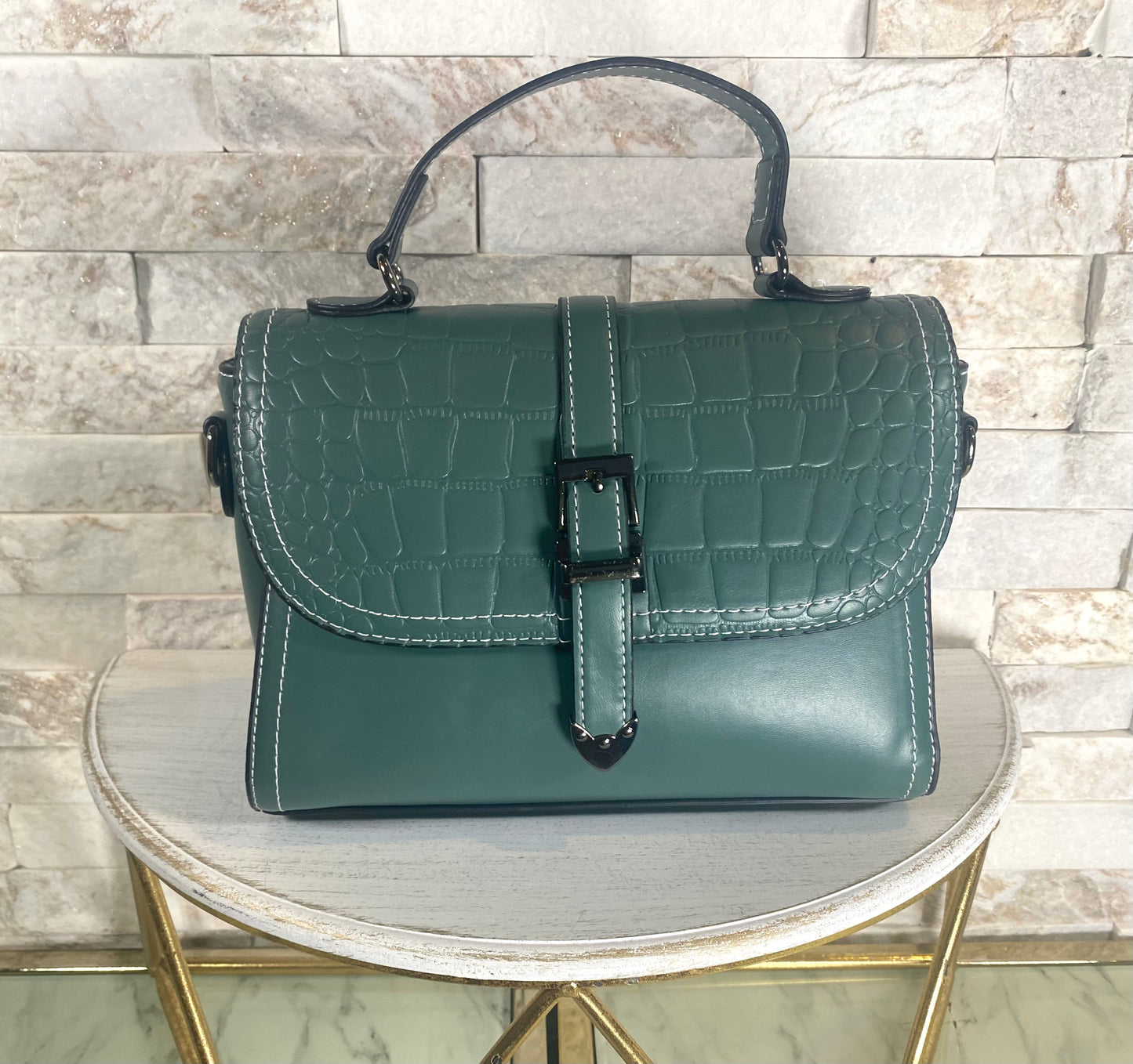 Olive Green Satchel Handbag