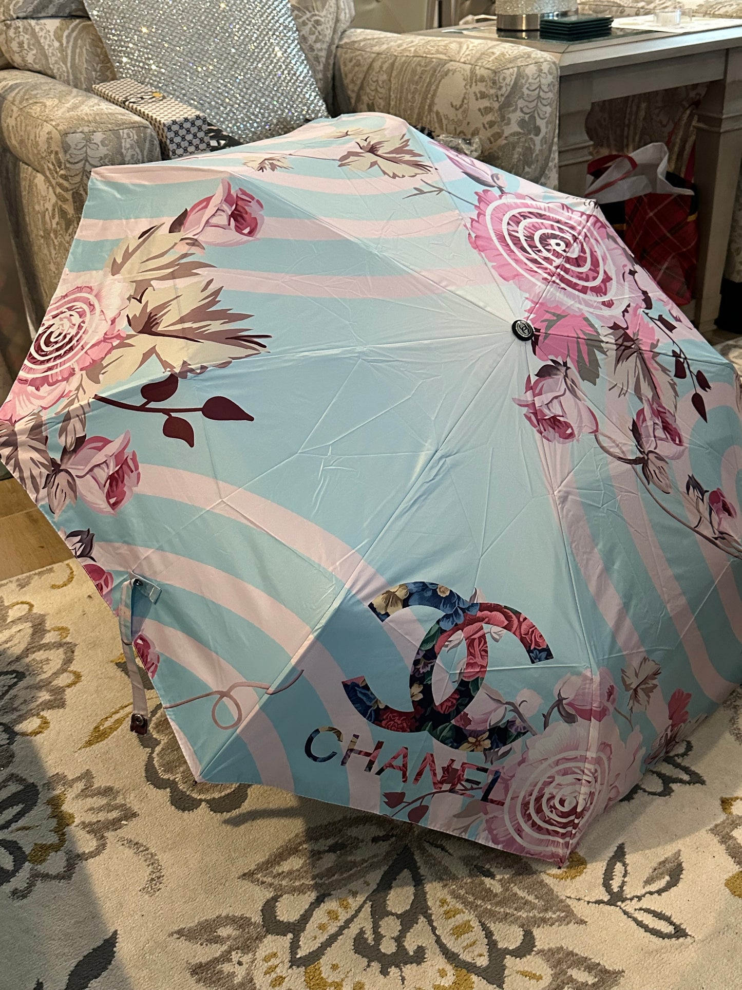 Accessories- CC Umbrella Pink Rose and Baby Blue