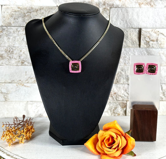 Jewelry Sets- CC Pink Square Set