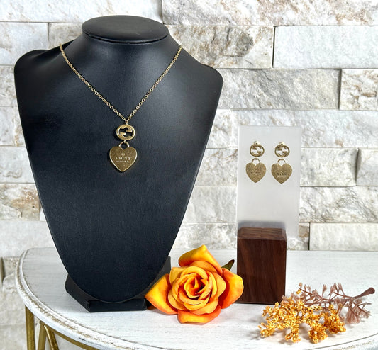 Jewelry Sets- Gold Heart GG Set