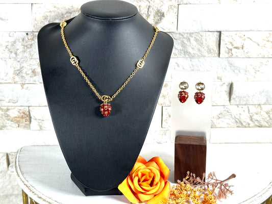 Jewelry Sets- Strawberry GG Set Gold