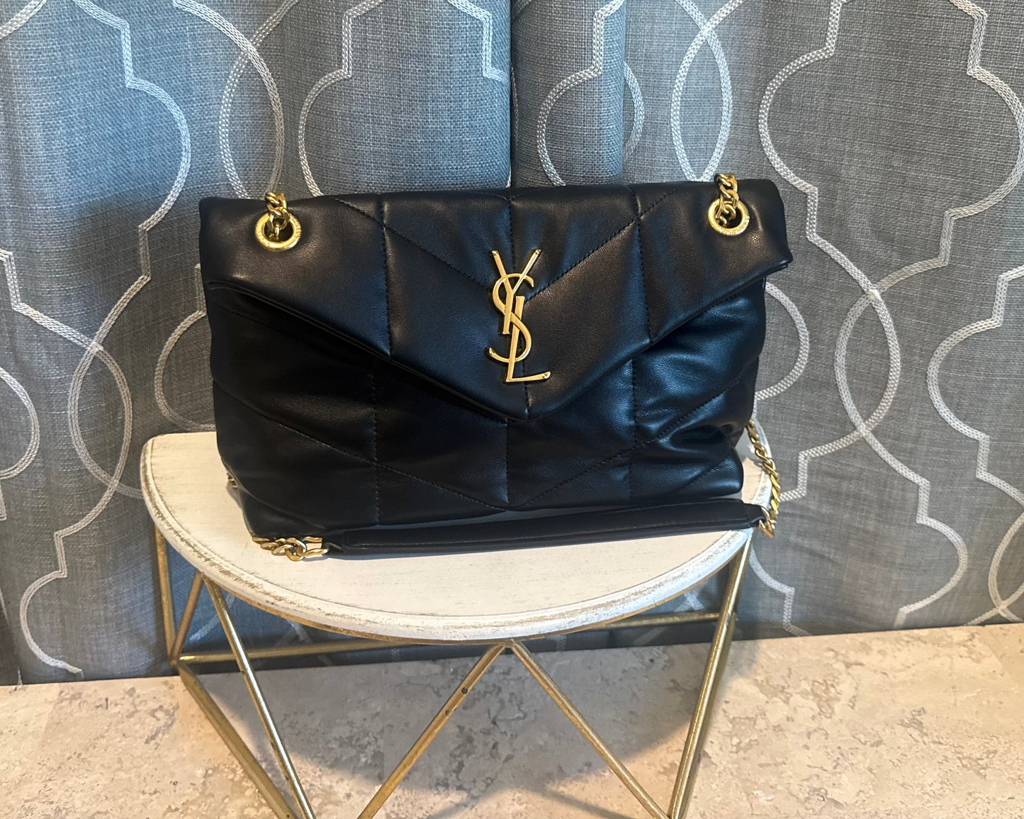 Mirror Bags- YS Toy Puffer Bag- Black and Gold