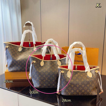 Mirror Bags- Lulu Mono MM Neverful Red Interior