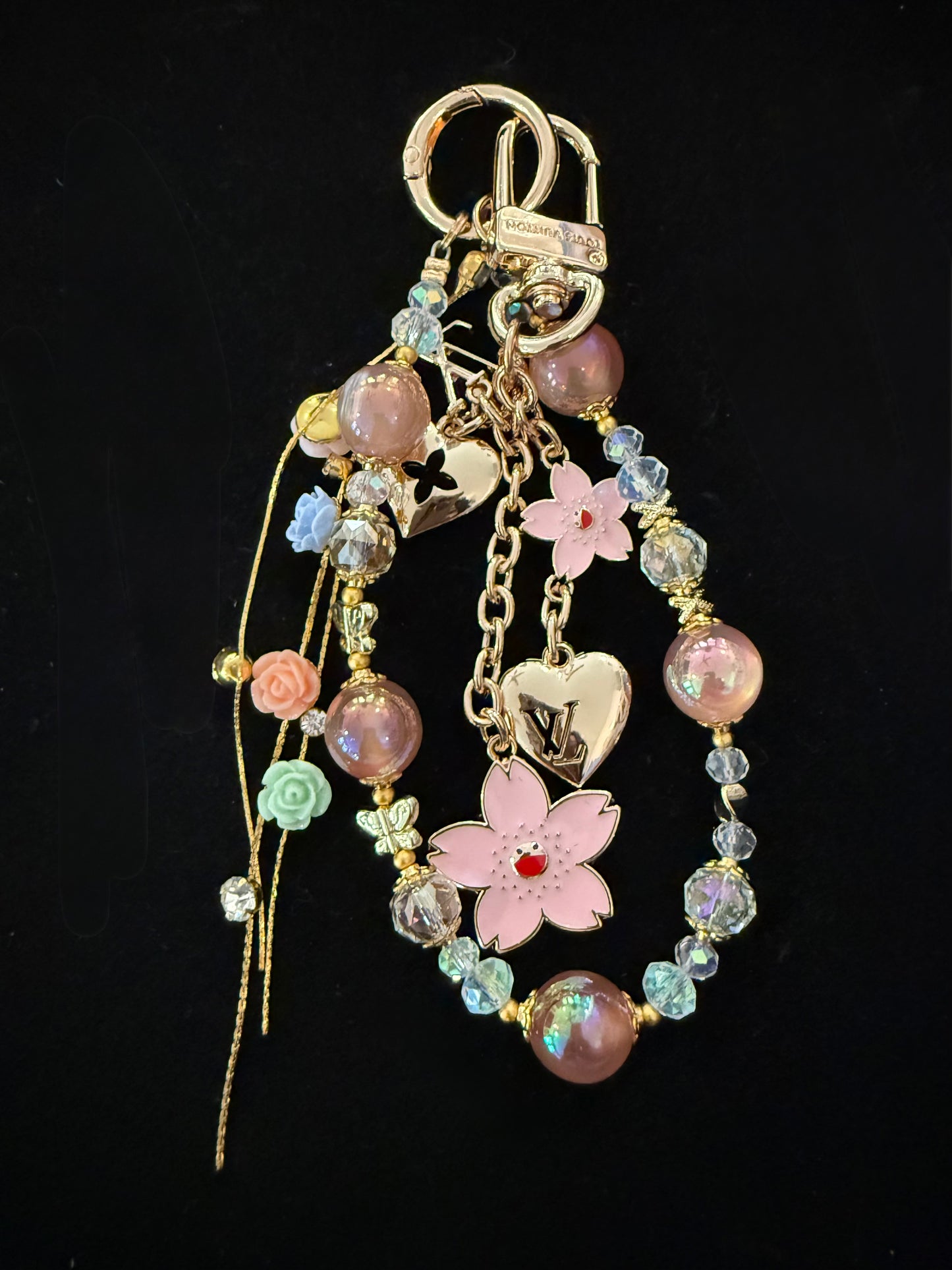 Bag Charms- Custom Bag Charm- Pink LuLu Flower