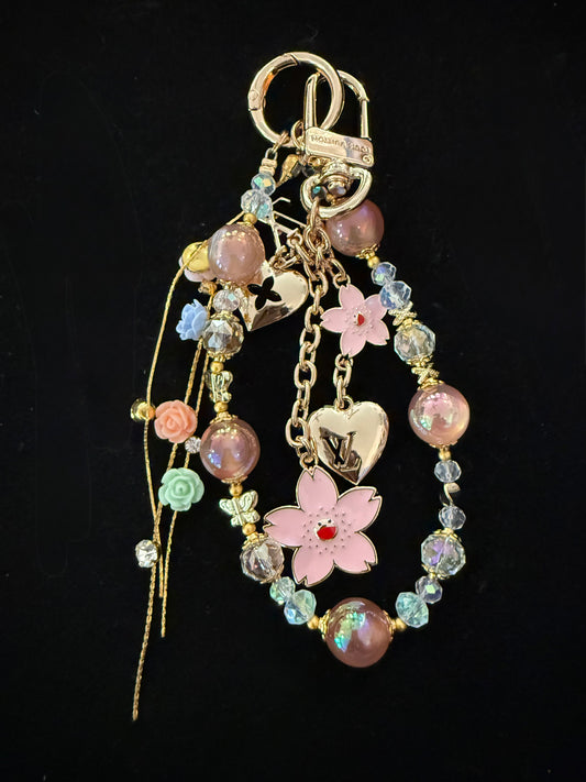 Bag Charms- Custom Bag Charm- Pink LuLu Flower