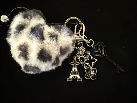 Bag Charms- Custom Mirror Versions- Lulu Silver Paris Leopard