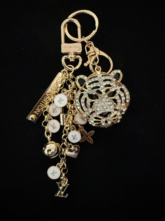 Bag Charms- Custom Mirror Versions- Lulu Gold Tiger