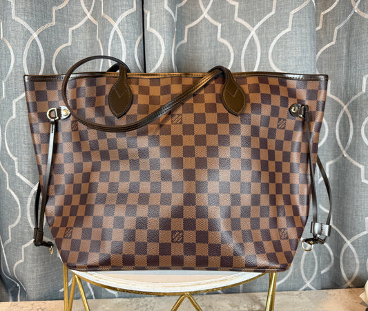 Mirror Bags- Lulu MM Neverful Brown Checkered Pink Interior