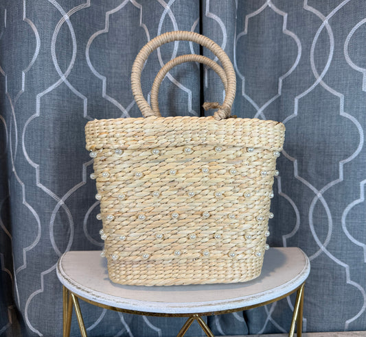 Fun Finds- Basket Bag with Pearls