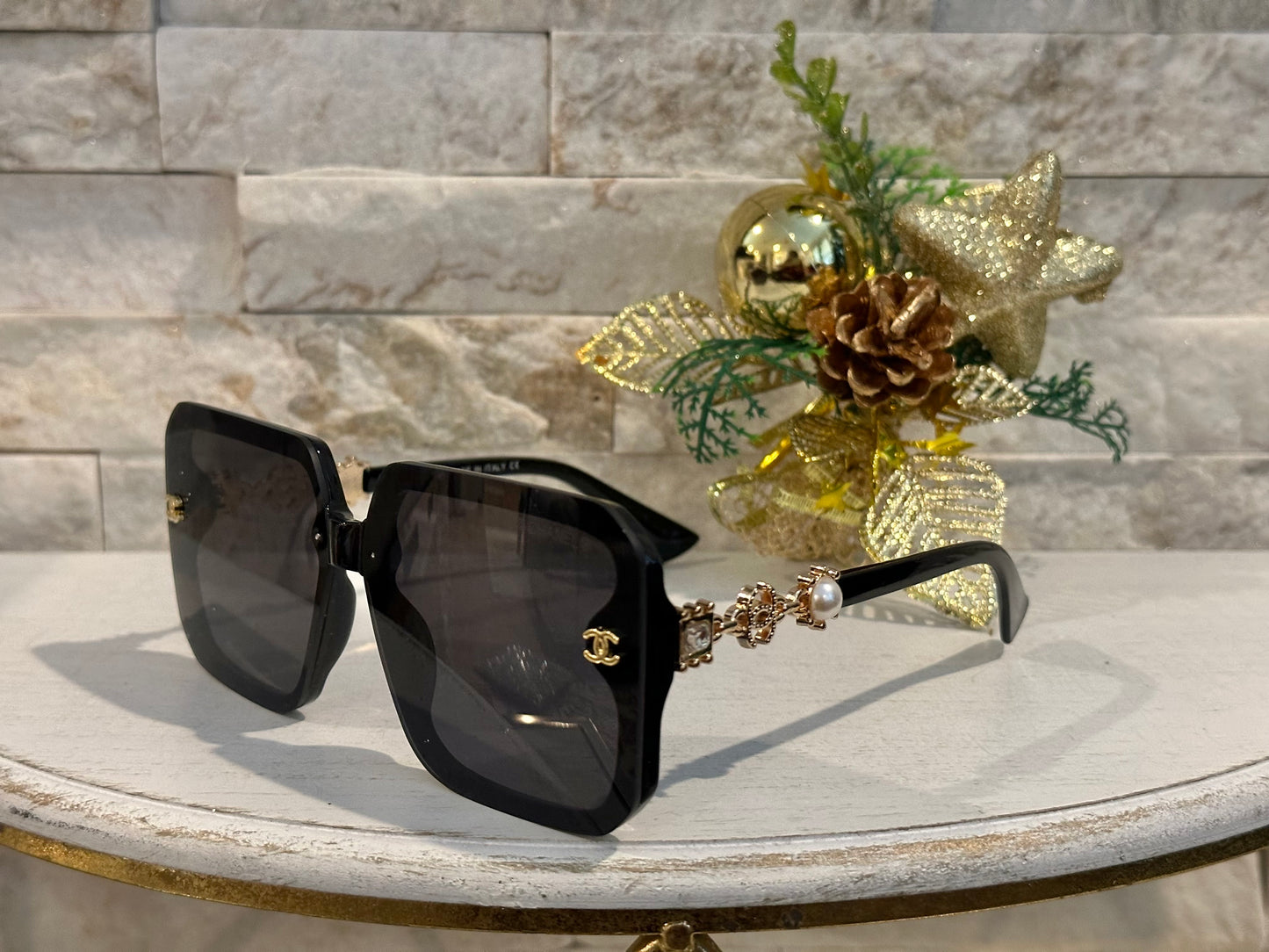 Sunglasses Box 1- CC Black Pearl and Jeweled