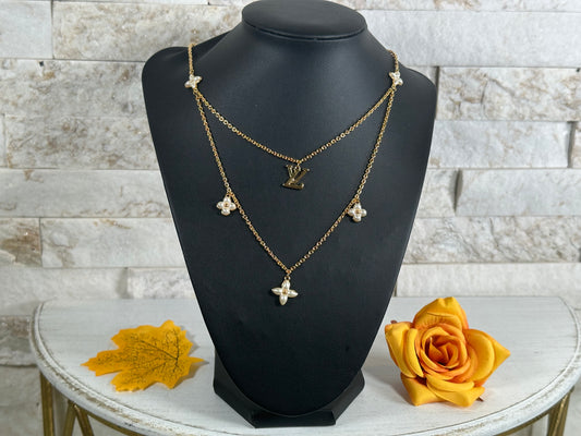 Necklaces- Lulu Double Strand Charm Necklace