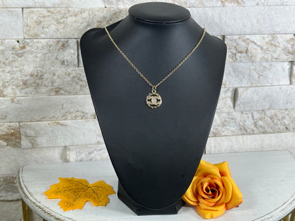 Fall New Arrivals- Necklaces- CC Gold Round Necklace