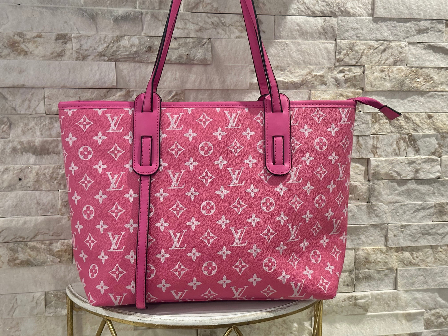Mirror Bags- Pink and White LV Tote