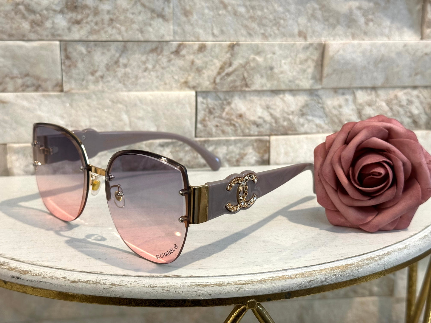 Sunglasses Box 3- CC Taupe Gold and Purple Ombre