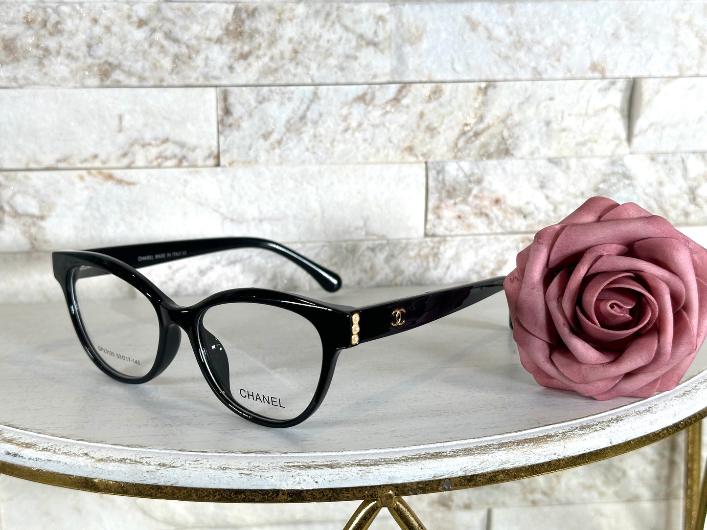 Clear Glasses- CC Black and Pearl