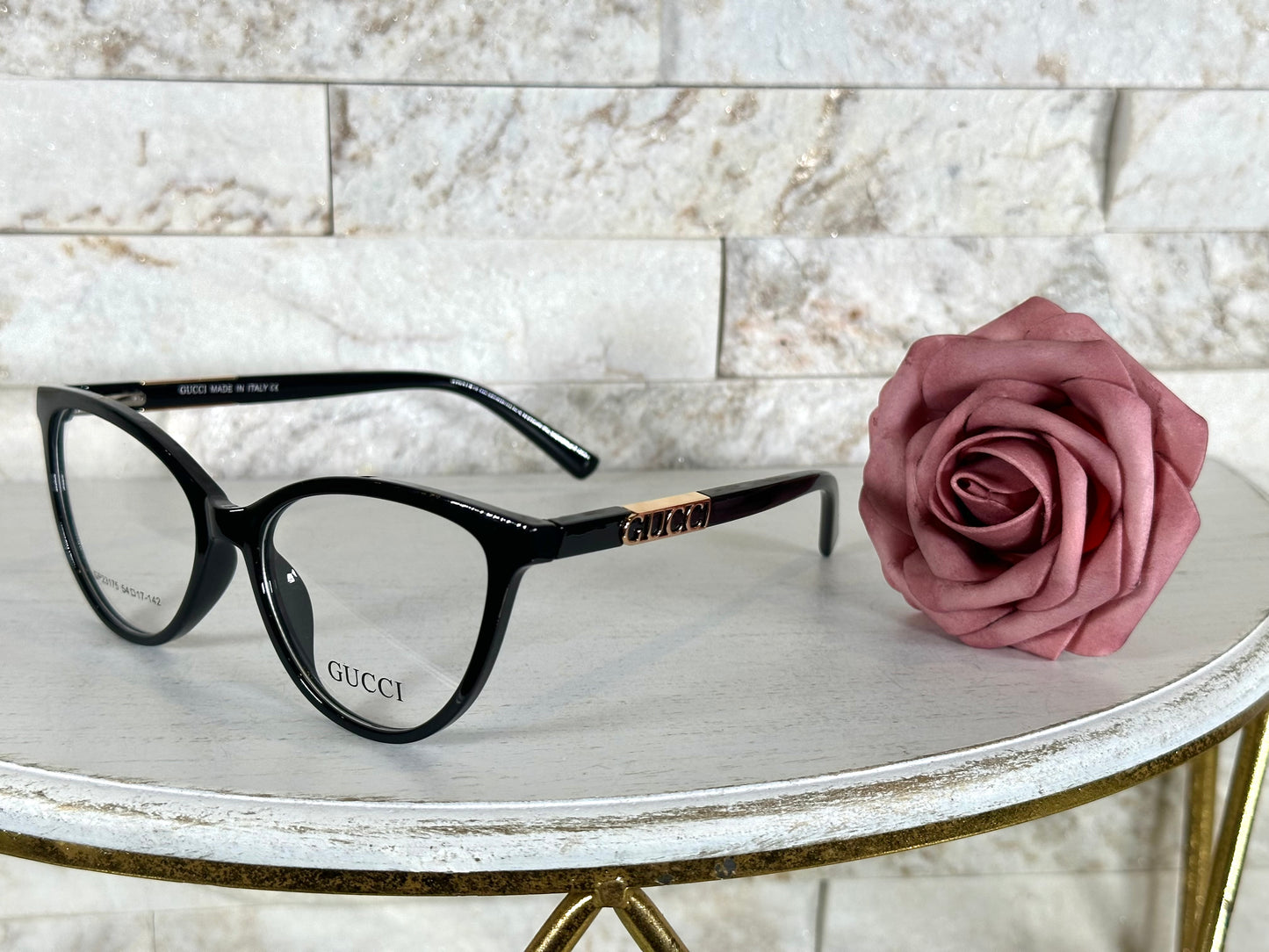 Clear Glasses- GG Black and Gold