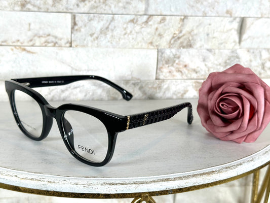 Clear Glasses- Fen Black and Gold