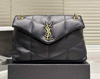 Mirror Bags- YS Toy Puffer Bag- Black and Gold