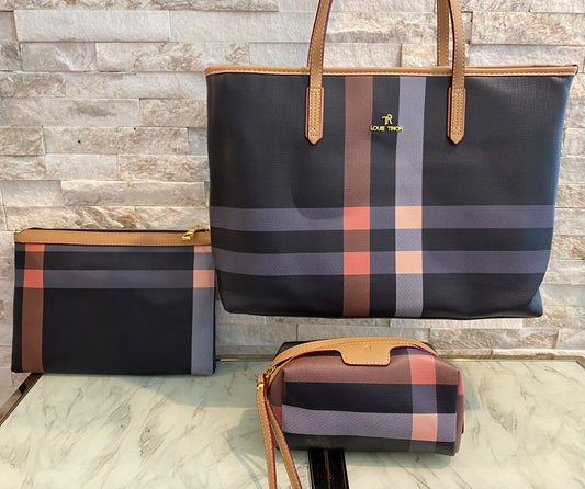 Blue Plaid BB Inspired Travel Set