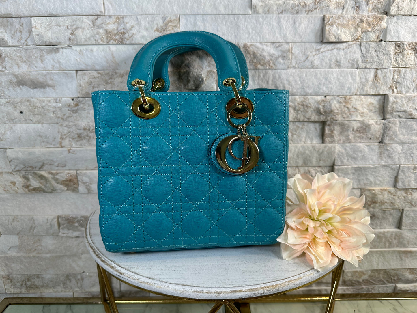 Teal and Gold Lady D Inspired Bag