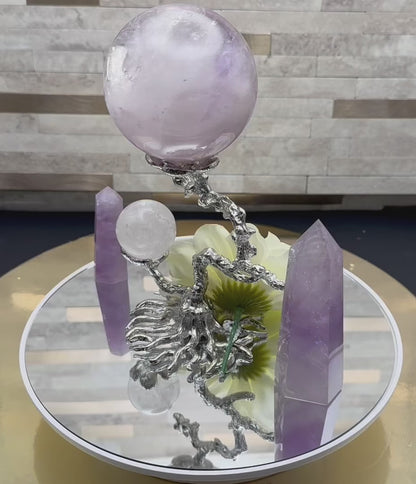Amethyst and Clear Quartz Set