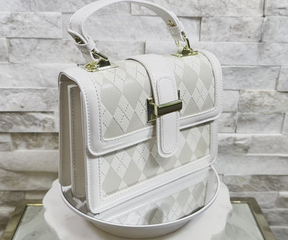 White Argyle Crossbody