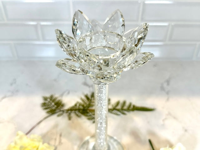 Glass Crystal Sphere and Votive Candle Holder (9.4 inch.)