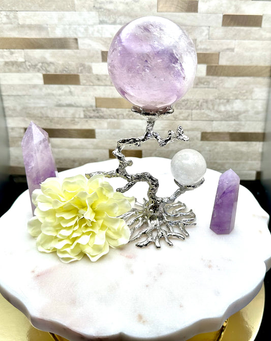 Amethyst and Clear Quartz Set
