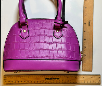 Magenta Croc Satchel Arm/Crossbody taske