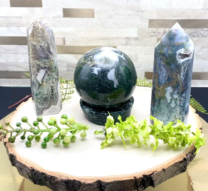 Green Moss Agate Set 1